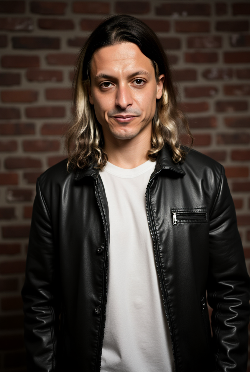 מורן קל - בז'קט עור וינטג'